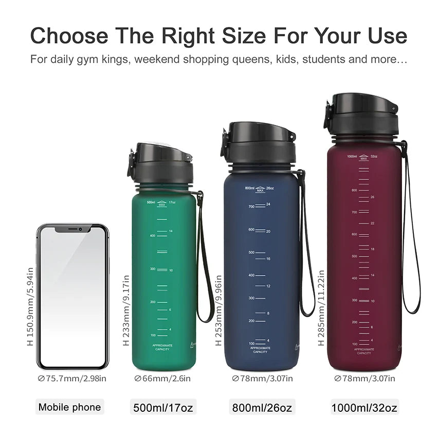 Sports Water Bottle Portable Leakproof Shaker Drinkware Outdoor Tour Gym Fitness Cup Tritan Plastic Jugs BPA Free