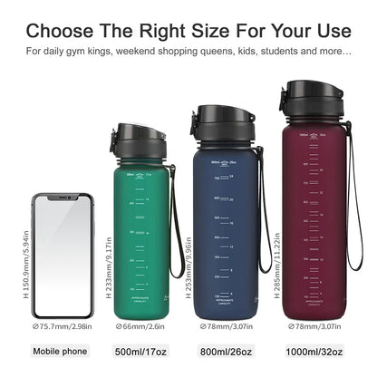 Sports Water Bottle Portable Leakproof Shaker Drinkware Outdoor Tour Gym Fitness Cup Tritan Plastic Jugs BPA Free