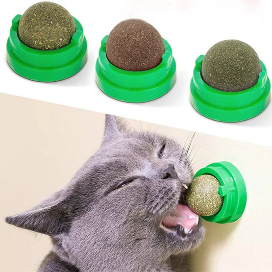 Natural Catnip Cat Wall Stick-on Ball.