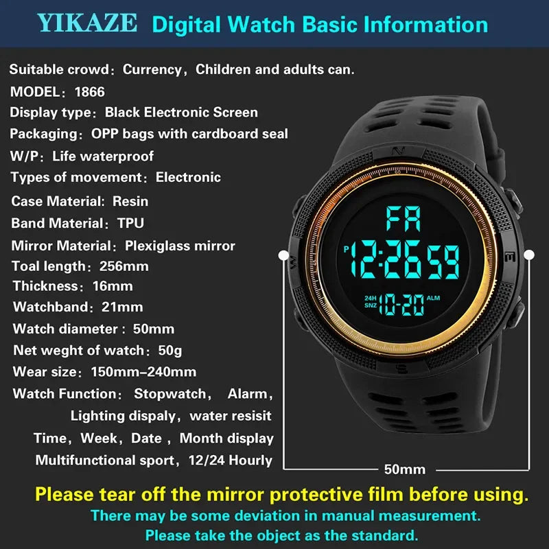 YKZ Y01 Military Men/Woman Multifunction Sports Wristwatch