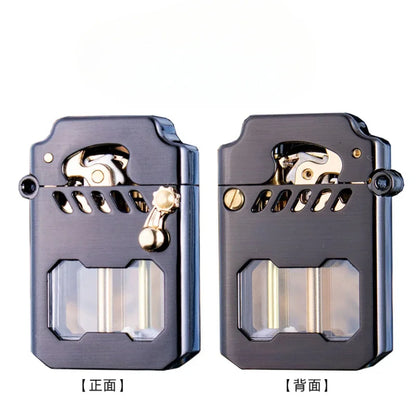 Zorro Mecha Transparent Compartment Semi-automatic Kerosene Lighter